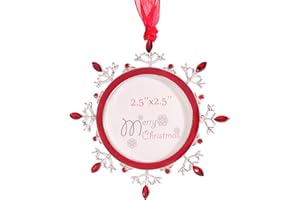 YRXINHES Christmas Tree Ornaments Home Decor Christmas Decorations Xmas Gifts Decorations Holiday Keepsake Gift Pendant Can Insert Photos (Snowflake)