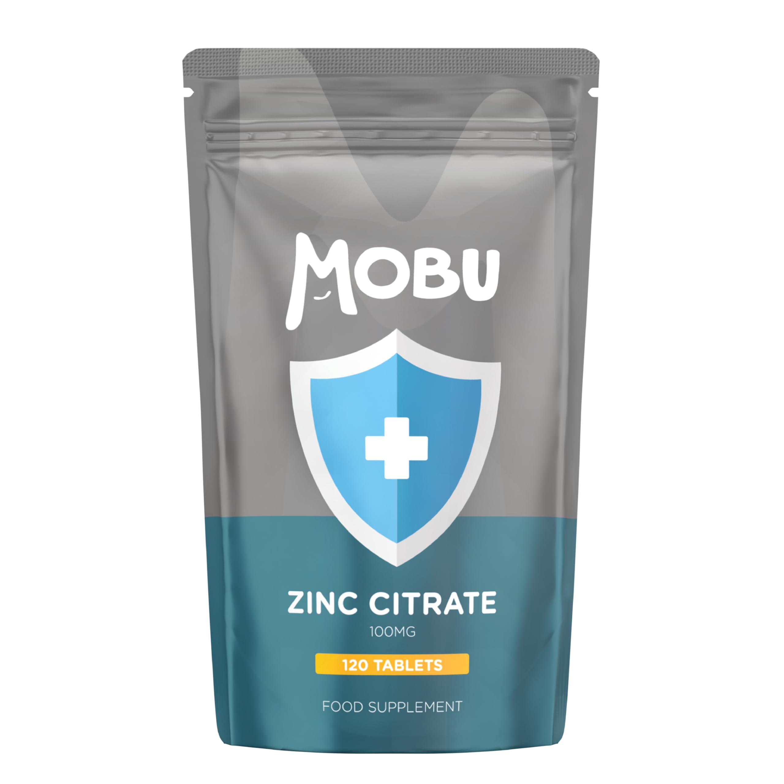Zinc 100mg 120 Tablets Max Strength | Immune Function, Fertility & Healthy Bones, Vision, Hair, Nails and Skin | Zinc Citrate Supplement | Vegan UK Made | GMP Approved | MOBU