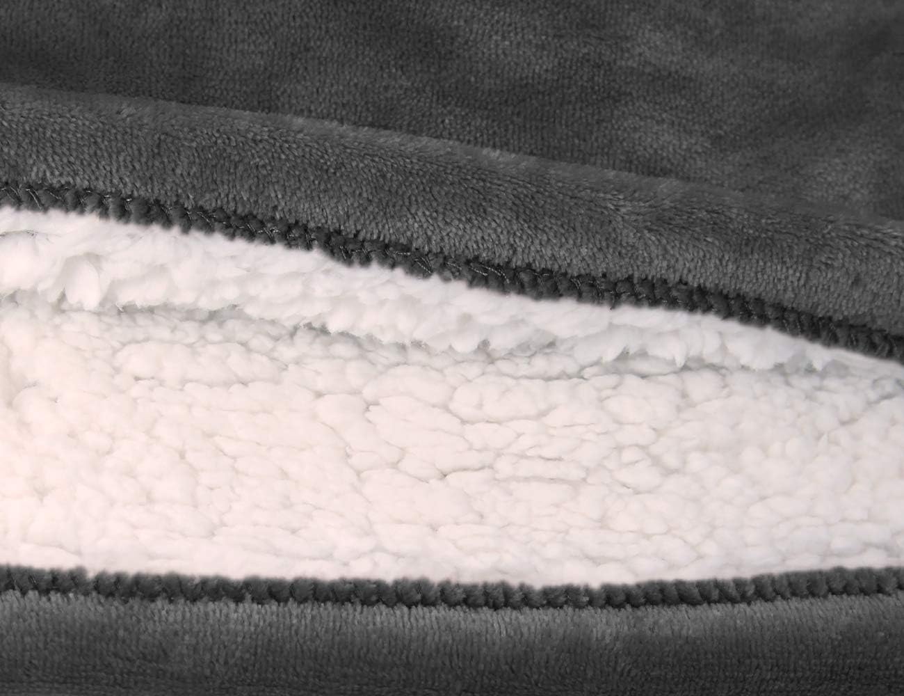 MARQUESS Heated Blanket Throw,Flannel Sherpa Washable and Comfortable Electric Blanket with 4 Settings, Safety 10 Hours Auto-Off &Dual Temperature Dual Control by One Blanket(King, Grey): Kitchen & Dining