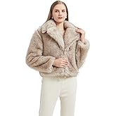 GRAN ORIENTE Women's 2025 Winter Furry Faux Fur Jackets,Cropped Fluffy Shaggy Warm Parka Coat Outerwear with Pockets