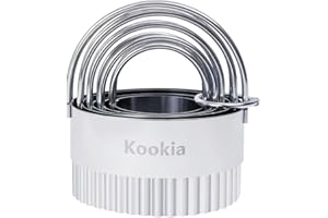 Biscuit Cutter Set (5 Pieces/Set), Stainless Steel Cookies Cutter with Handle, Professional Baking Dough Tools
