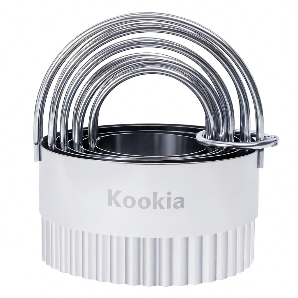 Biscuit Cutter Set (5 Pieces/Set), Round Cookies Cutter with Handle, Professional Baking Dough Tools