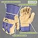 Wells Lamont Heavy Duty Work Gloves with Leather Palm, Medium (Wells Lamont 3300M), Blue/Tan