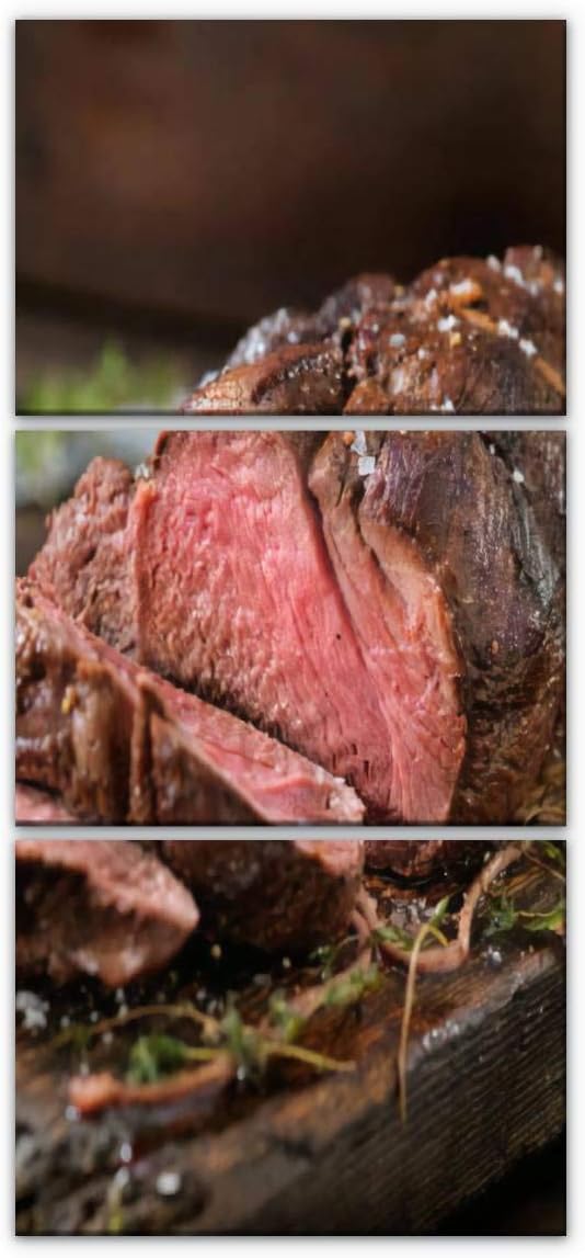 venison, elk sirloin tip roast deer stock pictures, royalty free Framed Canvas Print Painting Wall Art Picture Gallery Wrapped Artwork For Living Room Nursery Wall Poster Home Decor 50x70cmx3pcs