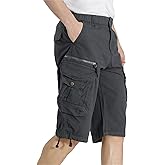 DGWZ Mens Cargo Shorts Elastic Waist Multi Pocket Hiking Outdoor Camo Stretch Cotton