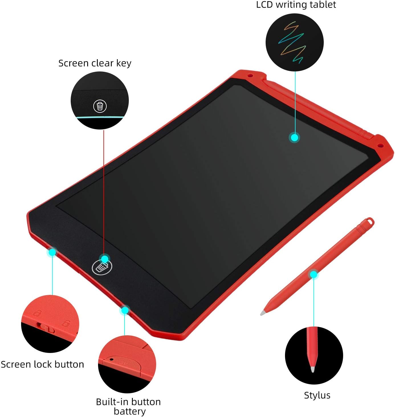 Newest LCD Writing Tablet, Electronic Digital Writing &Colorful Screen Doodle Board, Cimetech 8.5-Inch Handwriting Paper Drawing Tablet Gift for Kids and Adults at Home,School and Office (Pink): Computers & Accessories