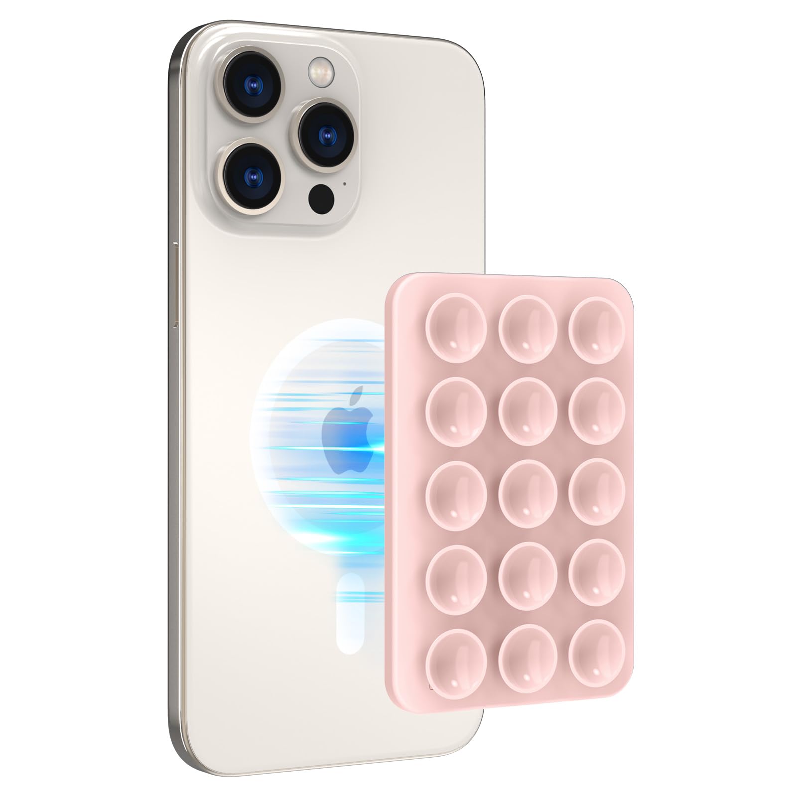 AhaStyle Silicone Suction Phone Case Stand for iPhone 17/16/15/14/13/12 Series, Magnetic Suction Cup Phone Mount for iPhone MagSafe Case, Mirror Shower Phone Holder, for TikTok Videos and Selfies — image 1