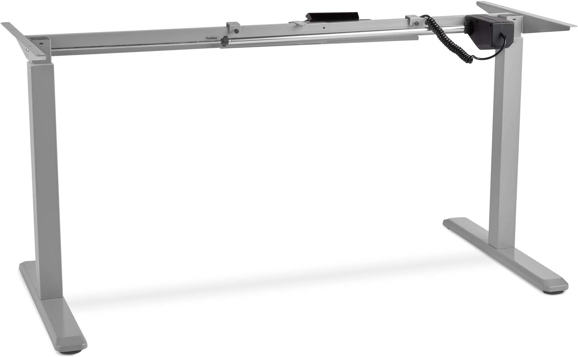 VonHaus Electric Stand Up Desk Frame with Motor Height and Width Adjustment Desk Converter/Riser with LED Touch Control and Cable Management, Lifts and Lowers Up to 174 Lbs - H48" X 63"W