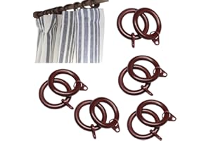 10 Pcs Wooden Curtain Ring with Holes,Wooden Curtain Ring Door and Window Decoration,Inner Dia 1.75 inch,Outer Dia 2.5 inch,R