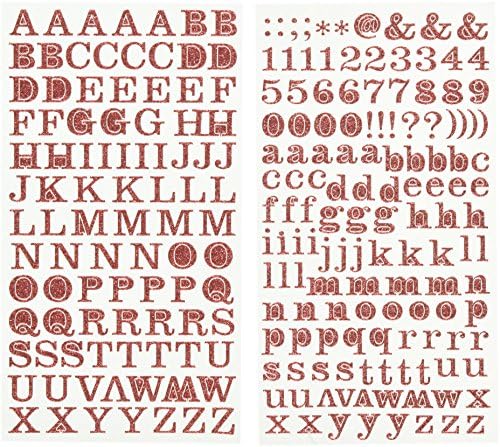 Making Memories Mini Shimmer Alpha Stickers 227Package, School House Pink