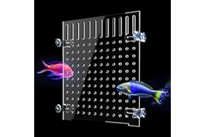 KEAJUIDY Acrylic Fish Tank Divider Aquarium Divider with 8 Suction Cups Transparent Fish Tank Separator Dividing Net Plate Isolation Board Flapper, 9.84 * 11.81inch