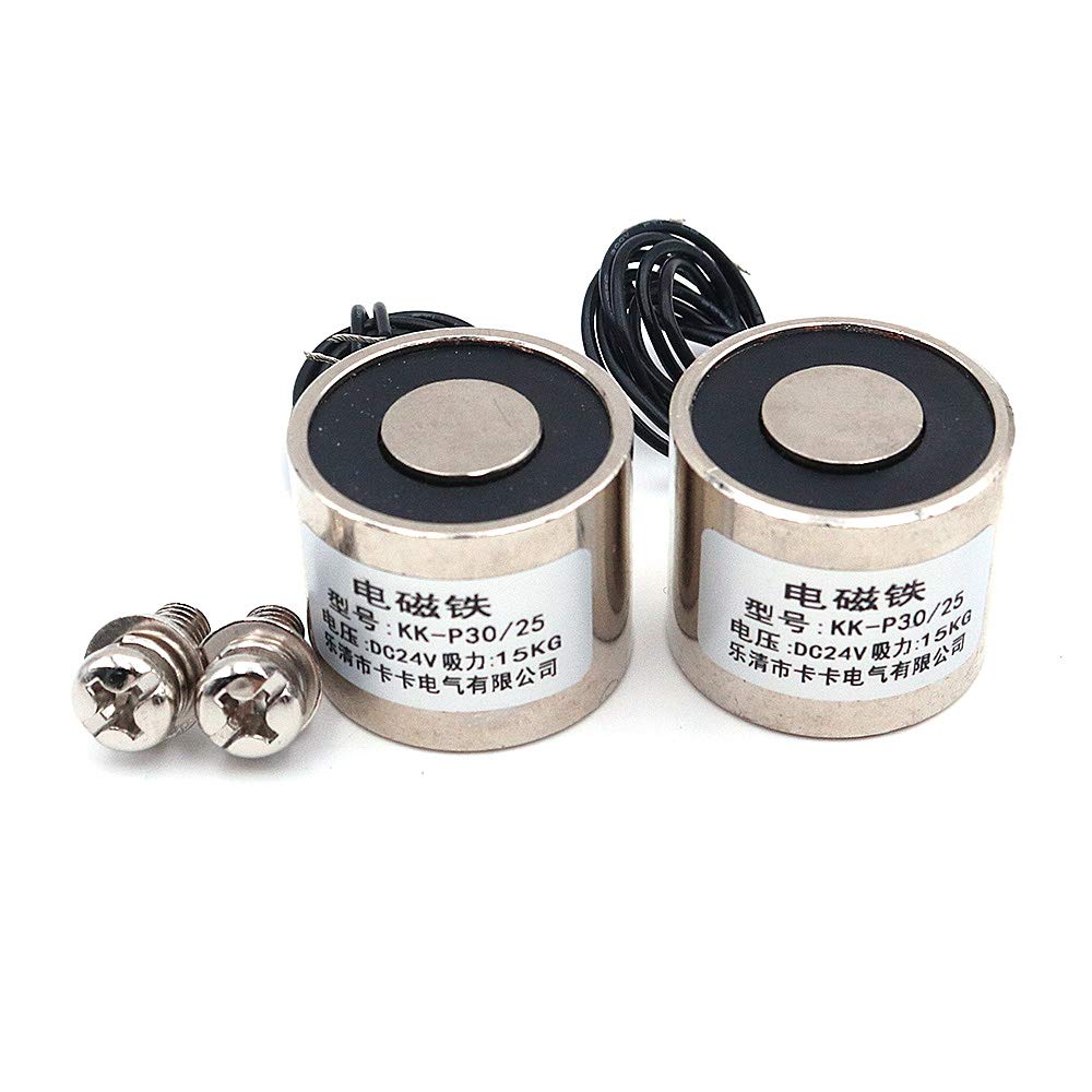 Namvo2pcs KK-P30/25 8KG Suction Electromagnet Solenoid DC 24V Lifting Holding Electromagnet Electro Electric Magnets - Image 3