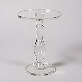 LIKENOW Acrylic End Table,Acrylic Side Table,Modern Nightstand with Clear Small Round Top and Solid Post for Living Room,Bedr