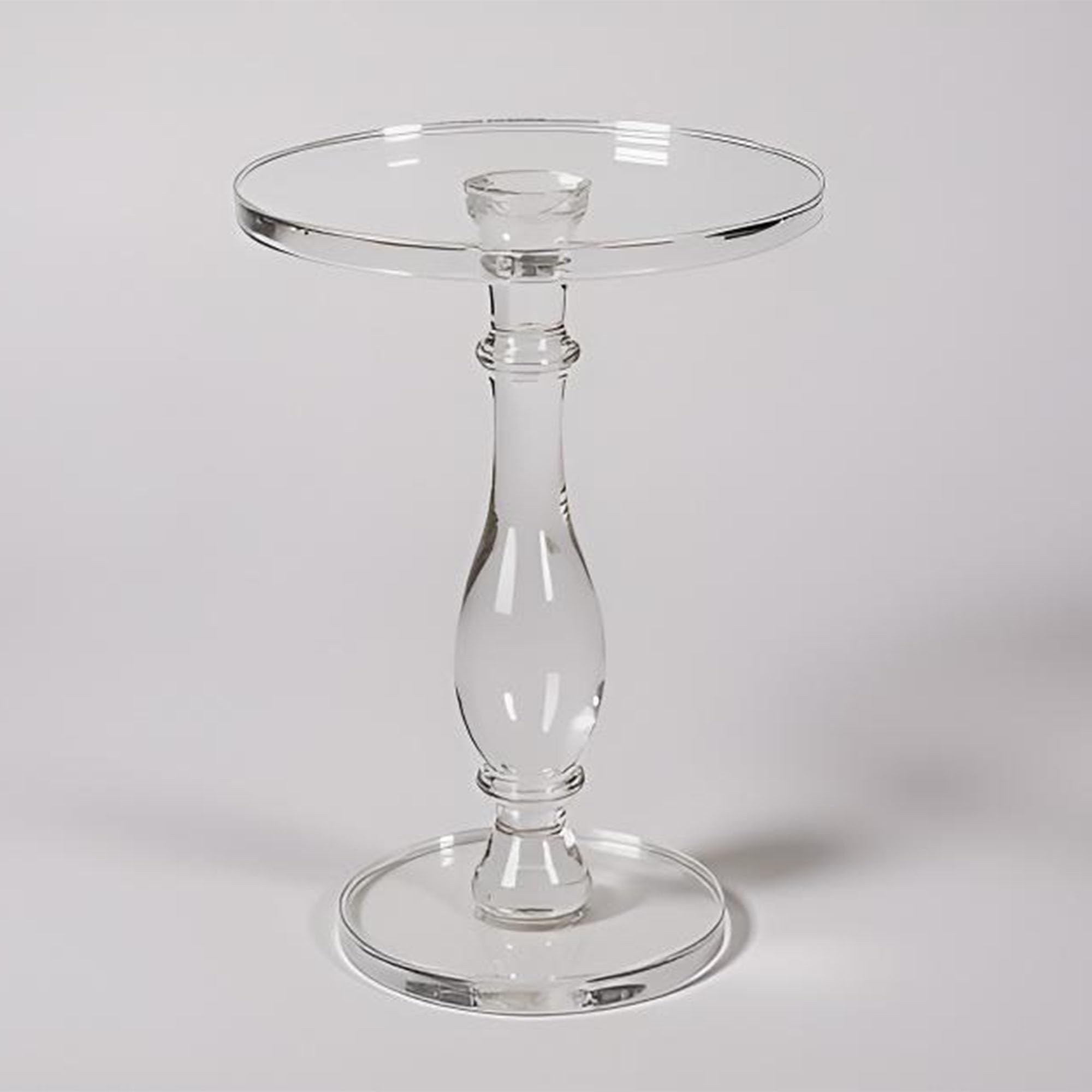 Photo 1 of ***FINAL SALE/NO RETURN, VIEW NOTES*** LIKENOW Acrylic End Table,Acrylic Side Table,Modern Nightstand with Clear Small Round Top and Solid Post for Living Room,Bedroom and Lobby 18.9x18.9x23.6High inches