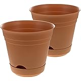 2 Self-Watering Planters Indoor/Outdoor 7&rdquo; Plastic Patio Garden Flower Herb Pots