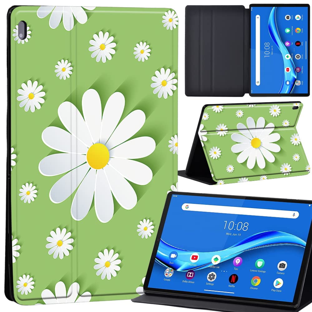 Case For Lenovo Tab M10 FHD Plus 10.3 inch (TB-X606X TB-X606F) Leather Case with Auto Wake-up, Flip Case for Lenovo Tab M10 FHD Plus Cover (3D art-daisy)