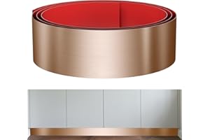 Sanbege Stainless Steel Toe Kick Cover, 6" x 102" Baseboard Plate, Self Adhesive Kickplate for Bottom of Door, Kitchen Island, Cabinet, Cupboard (Brushed Copper)