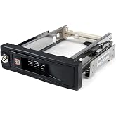 StarTech 3.5in SATA Trayless Mobile Rack for 5.25in, TAA (HSB100SATBK) | Internal SATA backplane enclosure, Hot swap, Holds one 3.5in SATA drive, Front-accessible, Lockable drive bay