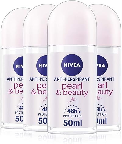 NIVEA Deo Pearl & Beauty Roll On Deodorant 4 Pack Women Long Lasting Freshness