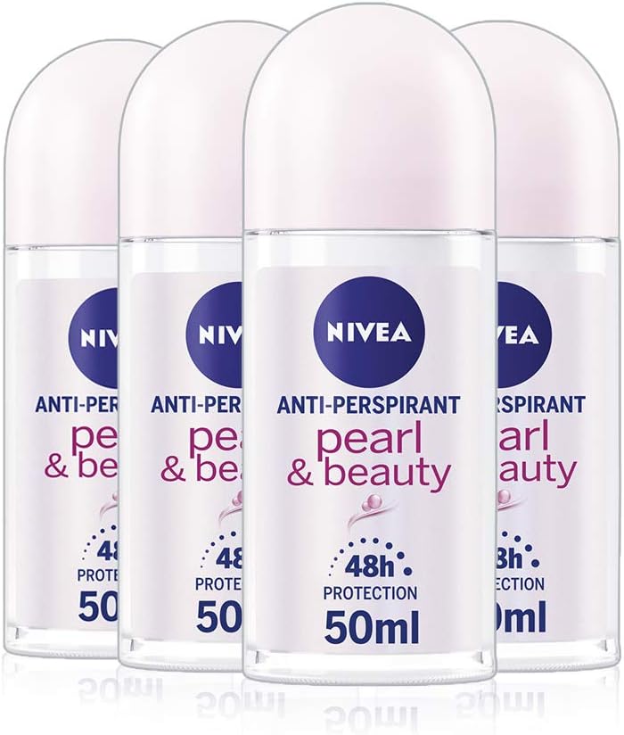 NIVEA Deo Pearl & Beauty Roll On Deodorant 4 Pack Women Long Lasting Freshness
