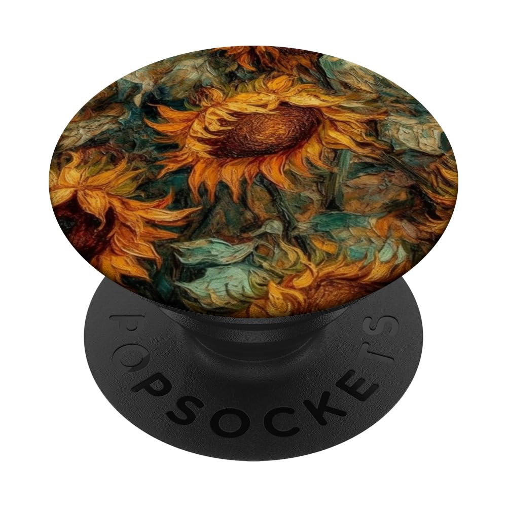 Floral Van Gogh Style Sunflower PopSockets Swappable PopGrip