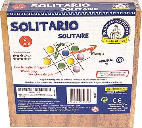 Logica Puzzles Art. Solitaire, Wooden Brain Teaser, Strategic and Math Puzzle, 2 Difficulties 3/6 Hard + 5/6 Incredible - Image 4
