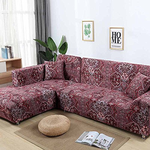 SSDLRSF Flower Printing Sofa Abdeckung Enge Wrap All-Inclusive Stretch   Hussen für Wohnzimmer Waschbar Startseite/Hotel Couc