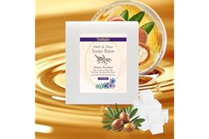 TinMeZor 2lbs Shea Butter Soap Base for soap making, with Goats Milk/Honey/Shea Butter/Aloe Vera/Oatmeal Milk/Coconut Oil/Cocoa Butter/White Glycerin, Moisturizing Melt and Pour Soap Base