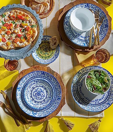 Corelle Vitrelle 6 PIECE Dinner Plates Set Triple Layer Glass and Chip Resistant, Lightweight Round Plates, Portofino