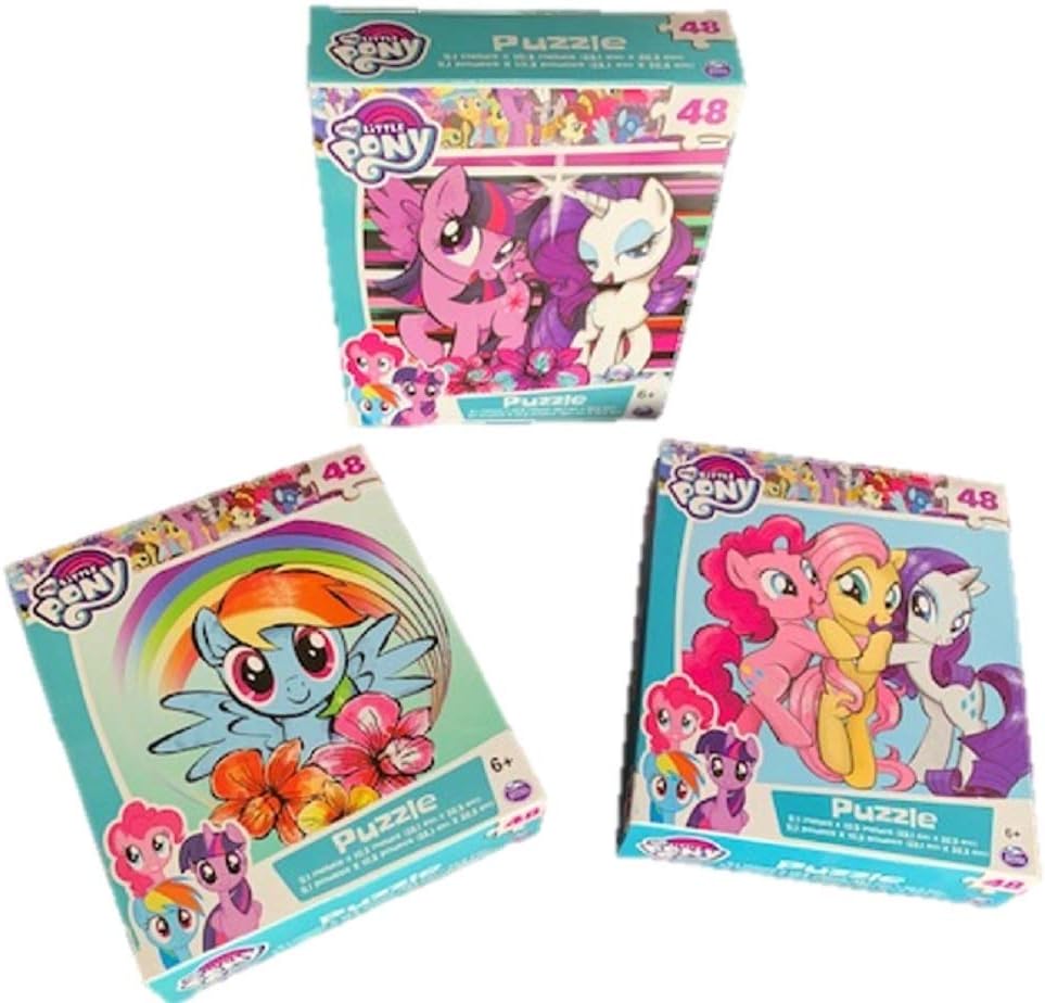 Amazon Com My Little Pony Bundle Of 3 48 Piece Puzzles Great Starter Puzzles For Young Girls Ages 6 10 3 Inch X 9 1 Inch Puzzle Toys Games