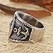 316L Men's Stainless Steel Black Silver Vintage Anchor Nautical Compass Ring