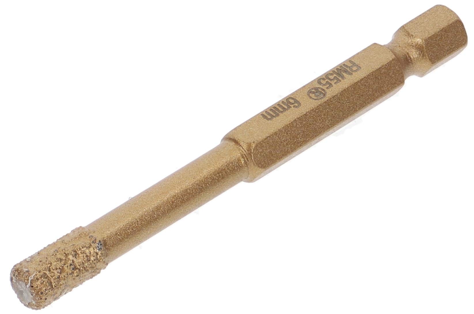 PRODIAMANT Professional Tile Drill bit Tile 6 mm x 6Kant bit Holder Diamond Drill bit Angle Grinder for Dry Drilling in fine Stoneware, Wall Tiles and Natural Stone