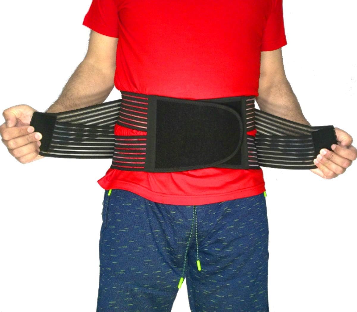 Health and Care Back Brace for Men & Women - Lower Back Pain Support, Lumbar Belt - For Relief from Sciatica & Scoliosis, Supports Better Posture - Ideal for Heavy Lifting or Work - Waist Size M, 33-43"