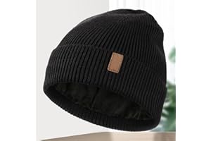 Fleece Lined Knit Beanie - Winter Hat for Men & Women, Cuffed Cold Weather Cap