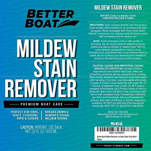 Mold and Mildew Stain Remover Cleaner Boat Seats Fabric, Canvas, Carpet