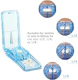 LeFeirr Pill Splitter Blue with Storage Small Large Pills Cutter Sharp Blade view 3
