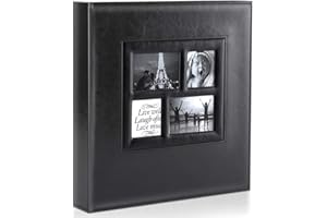 Benjia Photo Album 4x6 500 Pockets Pictures, Extra Large Capacity Vintage Leather Cover Photo Albums that Holds 500 Vertical 