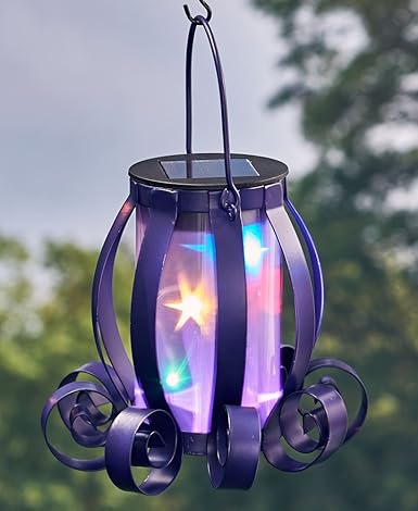 Colorful Solar Scroll Garden Yard Hanging Lanterns Fairy
