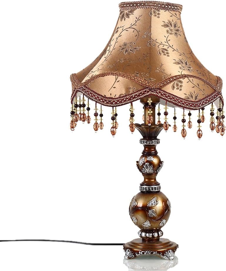 LAMTOP Beads Fringed European Vintage Style E26 Light Bulb Desk Lamp LED 2W/4W/6W/20W/40W/60W with US Plug for Bedroom/Cofe Room/Bar
