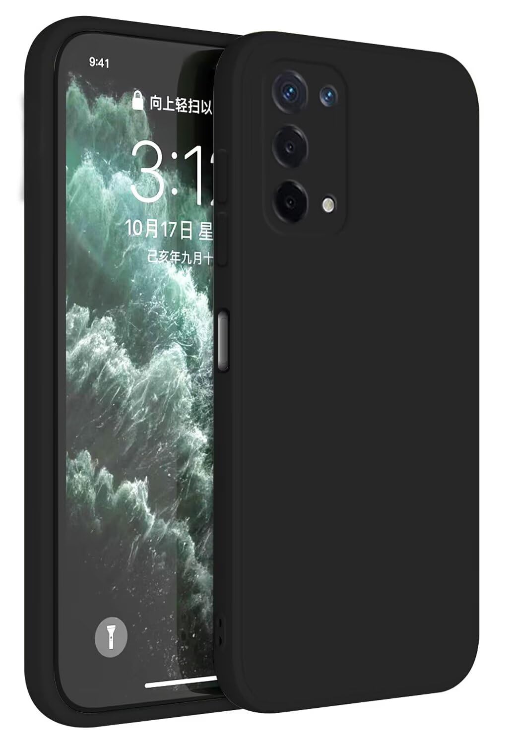 Topme Case Design for OPPO A54 5G / OPPO A74 5G (6.5" Inches) Cover, Tpu Silicone Case Skin Protector - Black