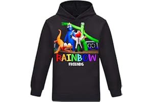 laughZuaia Children's Cartoon Hoodies Rainbow Friends Games Pullover Sweatshirts Hooded Tops for Boys Girls Kids