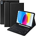 MMK Keyboard Case for iPad 11th Gen (A16, 2025) & 10th Generation (10.9", 2022), for iPad 11th 10th Generation Case with Keyboard, Wireless Detachable Bluetooth Key Board,Pencil Holder-Black