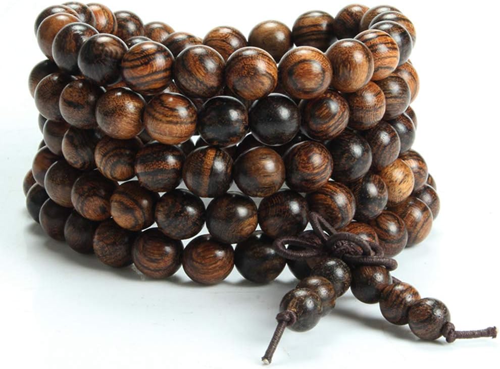Epoch World 108 Prayer Beads Bracelet 8mm Natural Wood Tibetan Buddhist Buddha Mala Meditation bead bracelet/Necklace for Men Women in gift box