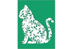 JAJADO Self Adhesive Screen Printing Stencils Cat Mandala Floral Cat Silk Screen Stencils Mesh Transfer for Crafts on T-Shirt/Wood Sign/Glass/Clothing/Pillow/Window/Wall Home Decor