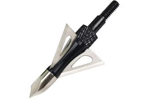 LeeMui Hunting Broadheads 12PK 100 Grains Screw-in Arrow Archery 3 Blades Hunting Heads Arrow Tips Compatible with Crossbow and Compound Bow + 1 PK Broadhead Storage Case