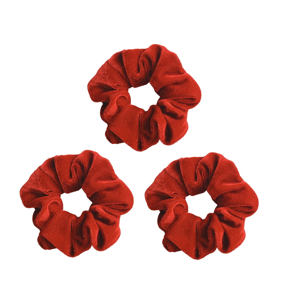 scicent Velvet Scrunchie Red Christmas Hair Scrunchies Elastic Hair Band Ponytail Holders Hair Bobbles for Ladies Girls Hair Accessories for Women Pack of 3, 773007