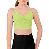 Haloumoning Girls Training Bra Kids Adjustable Sports Bra Yoga Dance Crop Top 5-14 Years