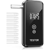 Breathalyzers for Alcohol, Personal Breathalyzer with 8 Mouthpieces | High Accuracy Digital Breathalyzer, Handheld LCD Display Alcohol Breathalyzer Tester for Portable Home Use