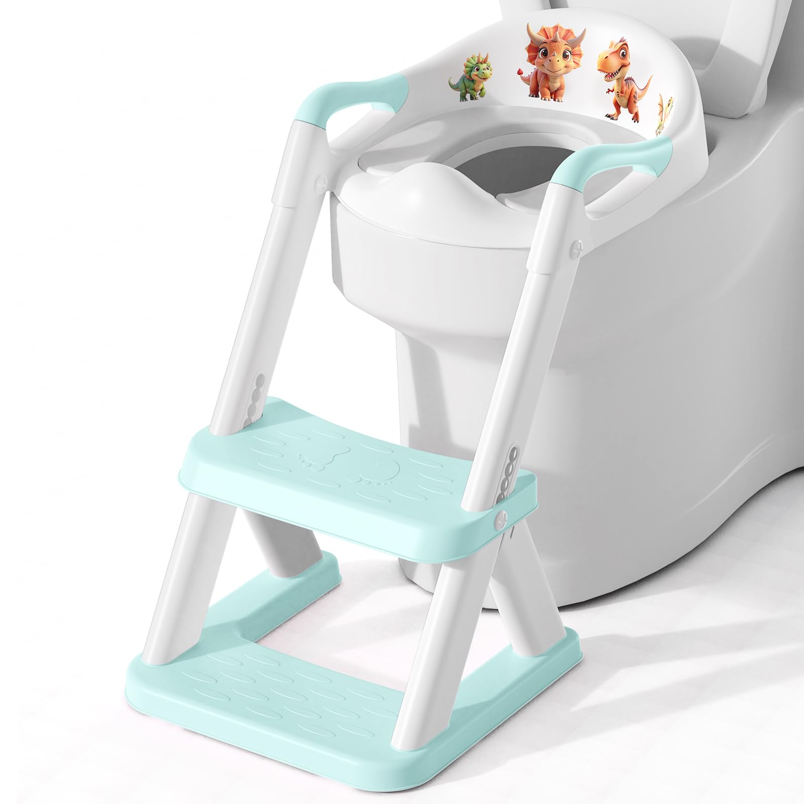 Photo 1 of Potty Training Seat, SKYROKU Upgrade Toddler Toilet Seat for Kids Boys Girls, 2 in 1 Potty Training Toilet, Splash Guard Anti-Slip Pad Step Stool,New Sector-Shape Stabilized Base (Blue)