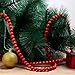 Hicarer 10 Feet Burgundy Wooden Bead Garland Red Bead Christmas Garland for Xmas Tree and Holiday Decoration, 14 mm